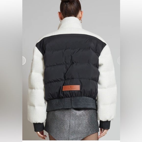 Elegant Ivory Puffer Tweed Jacket - Picture 4 of 11